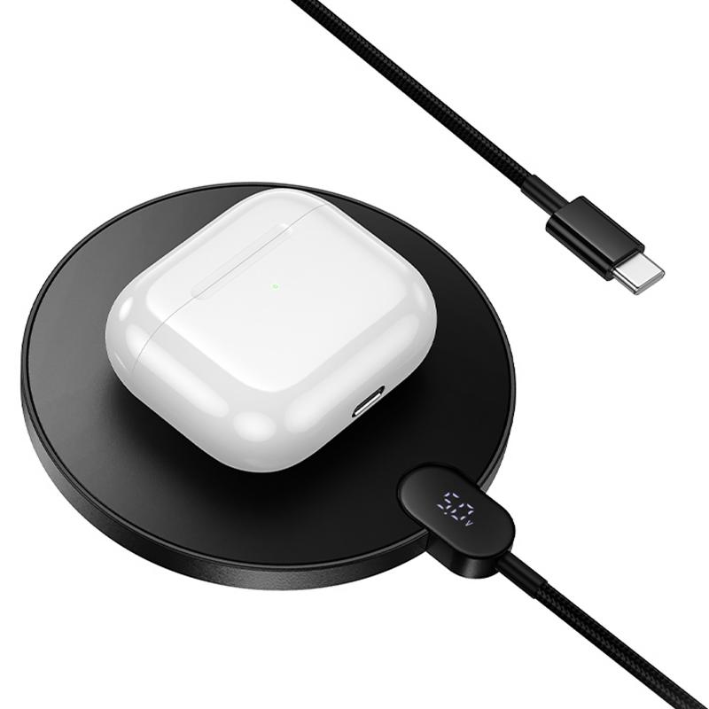 Бездротовий зарядний пристрій Hoco CW62 Peak with digital display and cable 15W - Зображення 3
