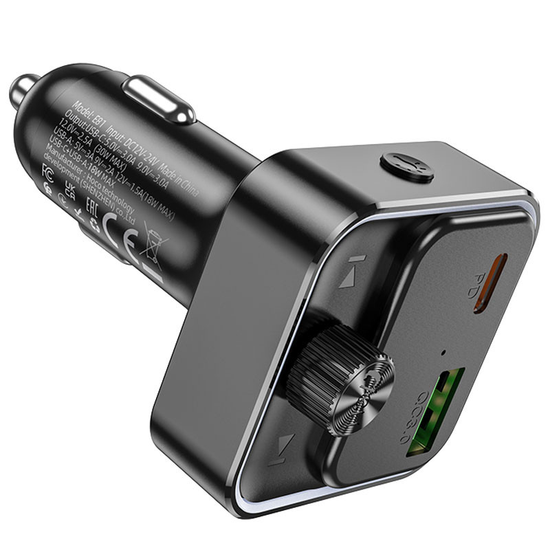 Автомобільний зарядний пристрій FM модулятор Hoco E81 Fantasy PD30W+QC3.0 (1USB-A/1C) - Зображення 5