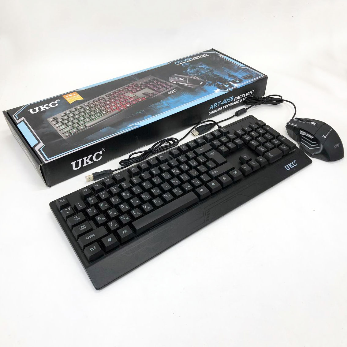 Клавіатура+мишка UKC з LED підсвічуванням від USB M-710, клавіатура ігрова з підсвічуванням та мишкою - Зображення 6