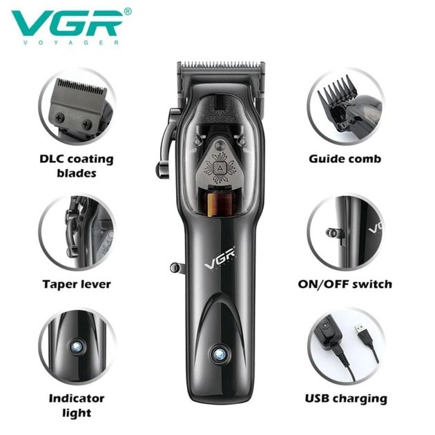 Машинка для стрижки волосся VGR Hair Clipper V-653 Voyager, бездротова електробритва, для дому - Зображення 3