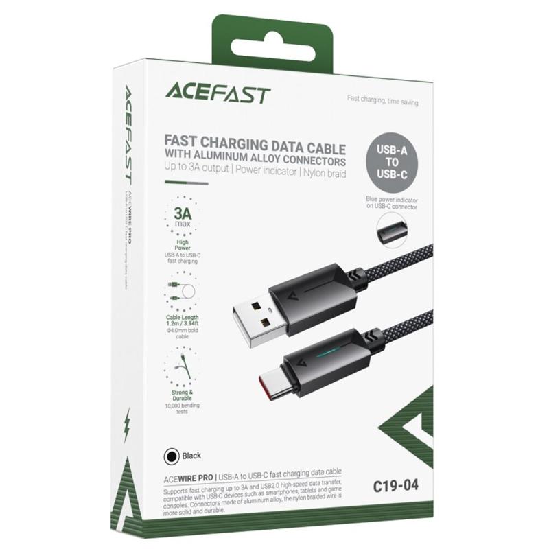 Дата кабель Acefast C19-04 USB to Type-C 3A (1.2m) - Зображення 2