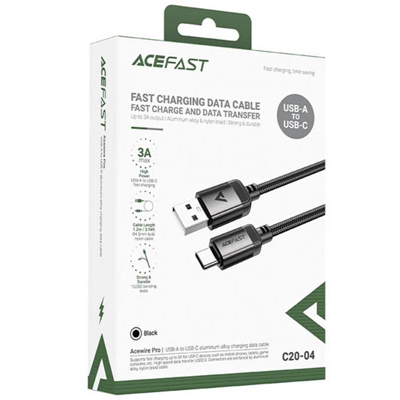 Дата кабель Acefast C20-04 USB to Type-C 3A (1.2m) - Зображення 2