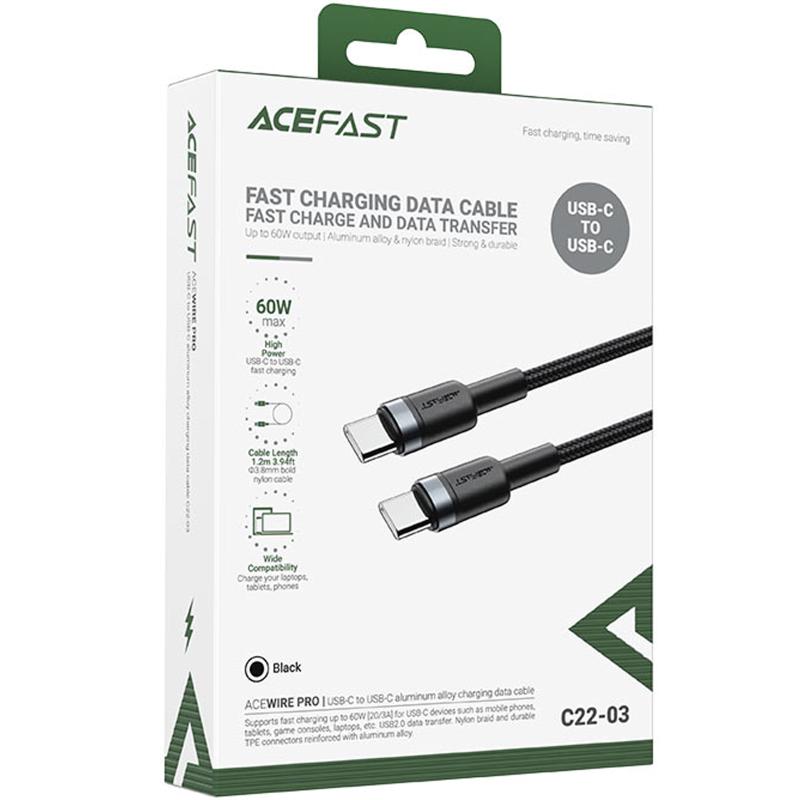 Дата кабель Acefast C22-03 Type-C to Type-C 60W (1.2m) - Зображення 2