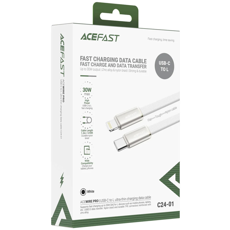 Дата кабель Acefast C24-01 Type-C to Lightning 30W (1.2m) - Зображення 4