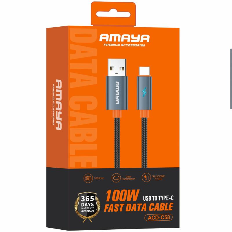 Дата кабель Amaya 58C USB to Type-C 100W (1m) - Зображення 2
