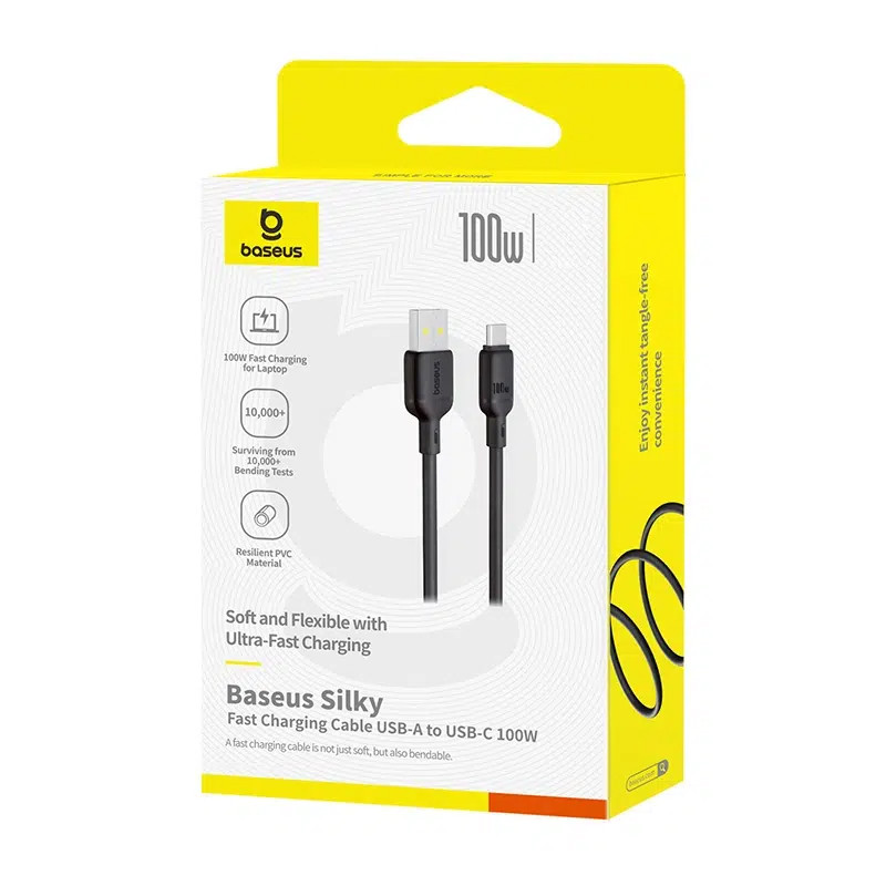 Дата кабель Baseus Silky Series OS Fast Charging USB to Type-C 100W (1m) (P10377703) - Зображення 5