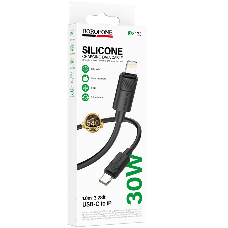 Дата кабель Borofone BX123 Leya Type-C to Lightning 30W (1m) - Зображення 2