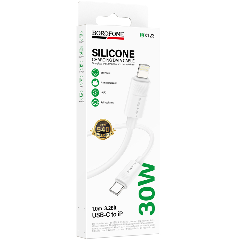 Дата кабель Borofone BX123 Leya Type-C to Lightning 30W (1m) - Зображення 2