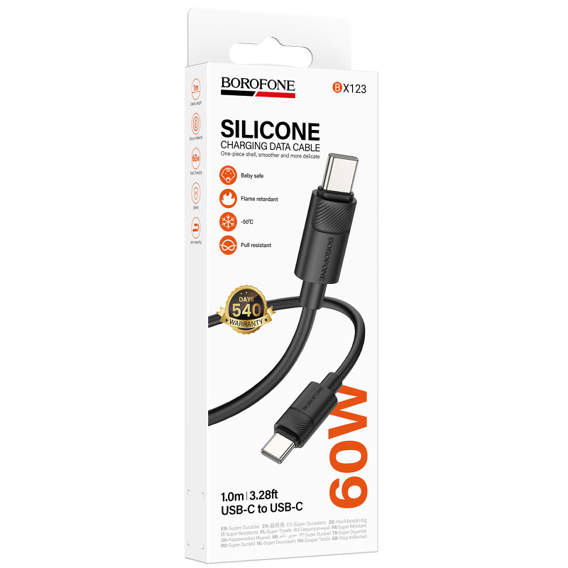 Дата кабель Borofone BX123 Leya Type-C to Type-C 60W (1m) - Зображення 2