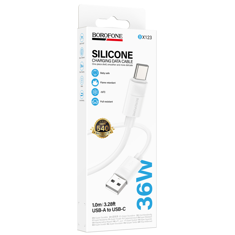 Дата кабель Borofone BX123 Leya USB to Type-C 36W (1m) - Зображення 2
