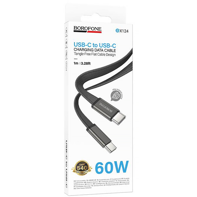 Дата кабель Borofone BX124 Peace Type-C to Type-C 60W (1m) - Зображення 2