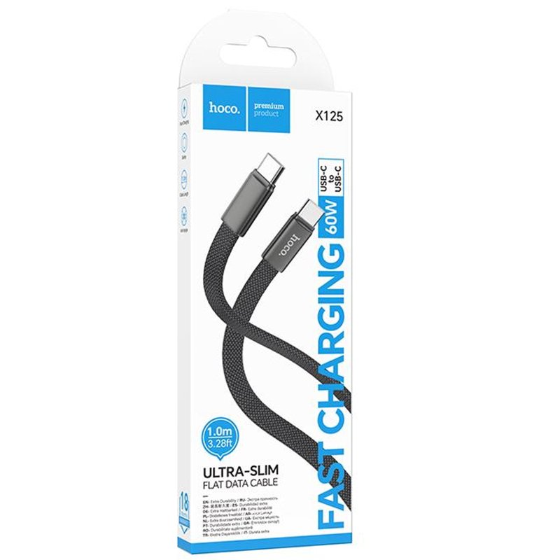 Дата кабель Hoco X125 Exceso Type-C to Type-C 60W (1m) - Зображення 2
