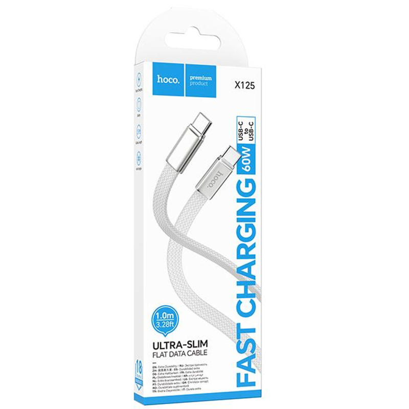 Дата кабель Hoco X125 Exceso Type-C to Type-C 60W (1m) - Зображення 4