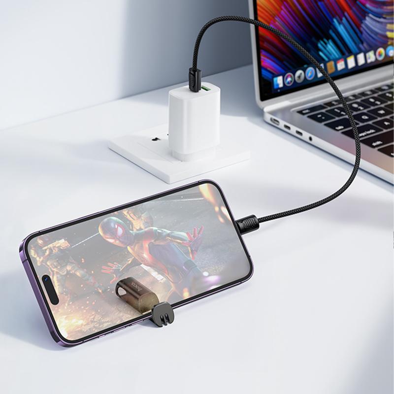 Дата кабель Hoco X126 Experto Type-C to Lightning 30W + Phone Holder & Lanyard (0.35m) - Зображення 3