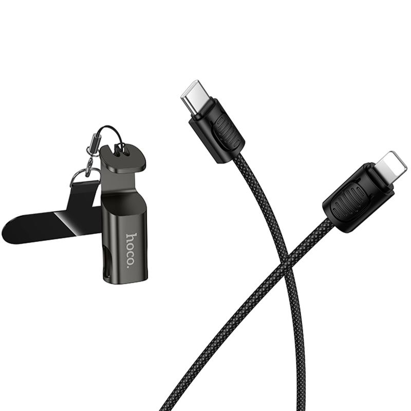 Дата кабель Hoco X126 Experto Type-C to Lightning 30W + Phone Holder & Lanyard (0.35m) - Зображення 5