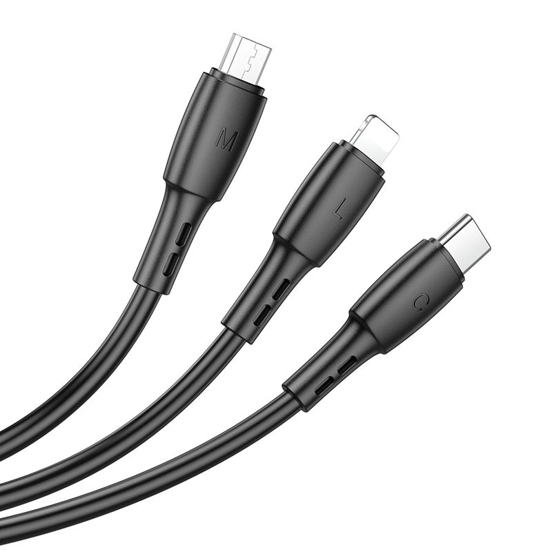 Дата кабель Borofone BX71 USB to 3in1 (1m) - Зображення 2