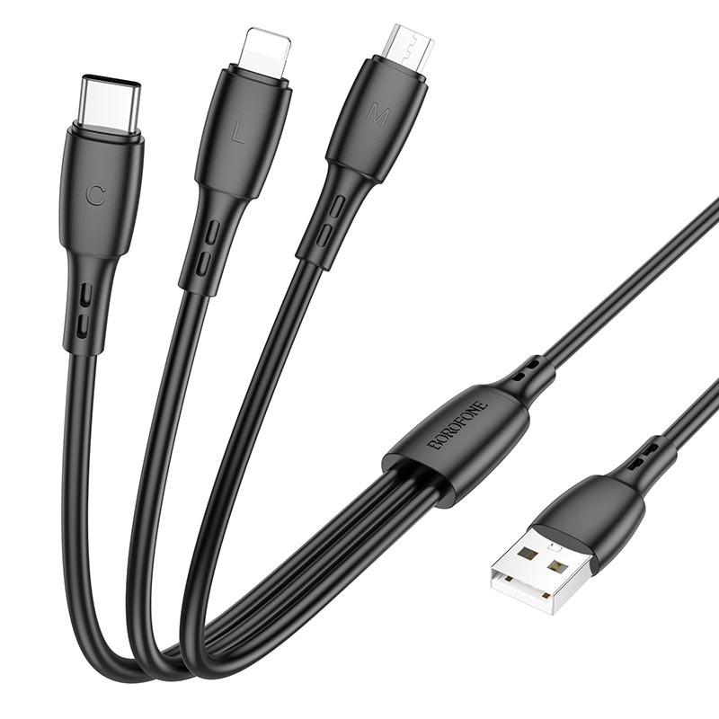 Дата кабель Borofone BX71 USB to 3in1 (1m) - Зображення 3