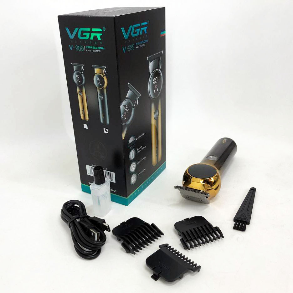 Тример для бороди та вусів VGR V-989 7000 об. Машинка для стрижки, окантування кераміка+сталь. Колір чорний - Зображення 5