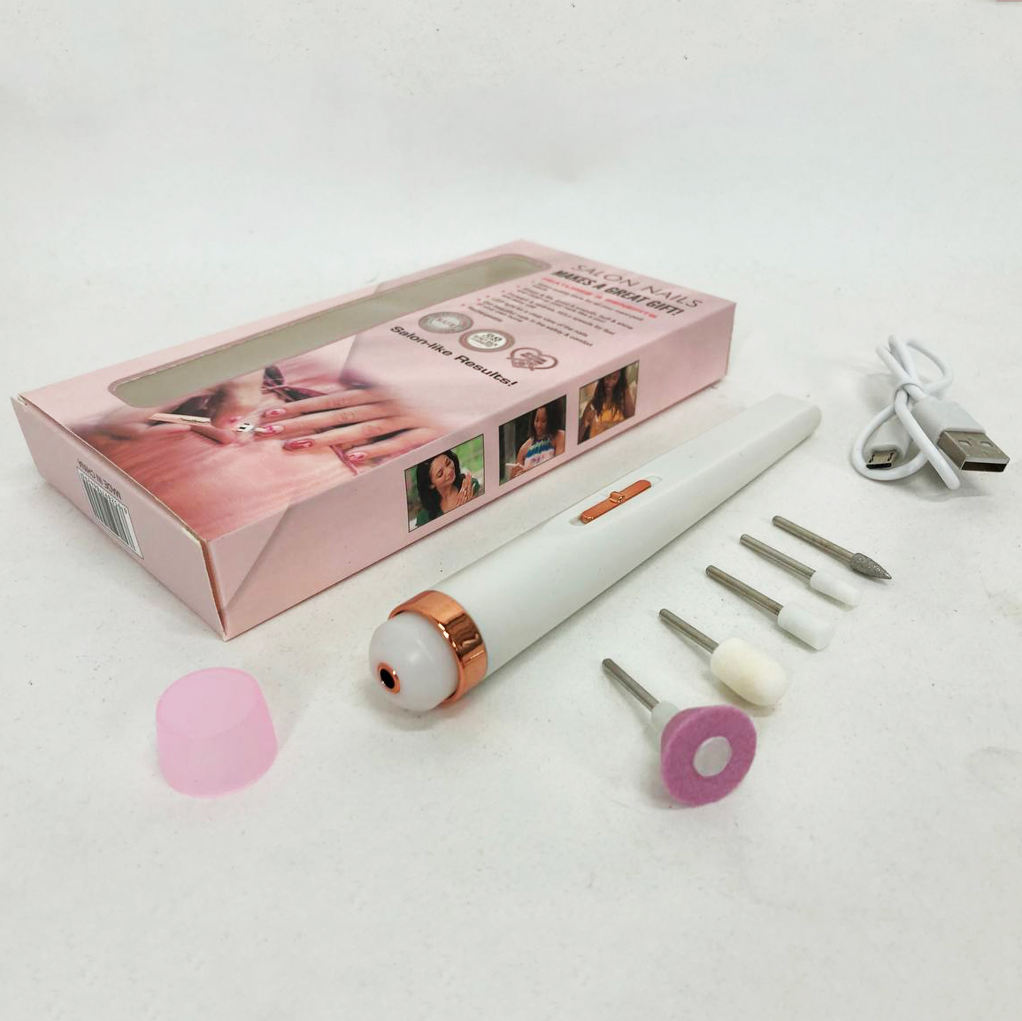 Фрезер для манікюру та педикюру Flawless Salon Nails, фрезер ручний для манікюру Pink - Зображення 5
