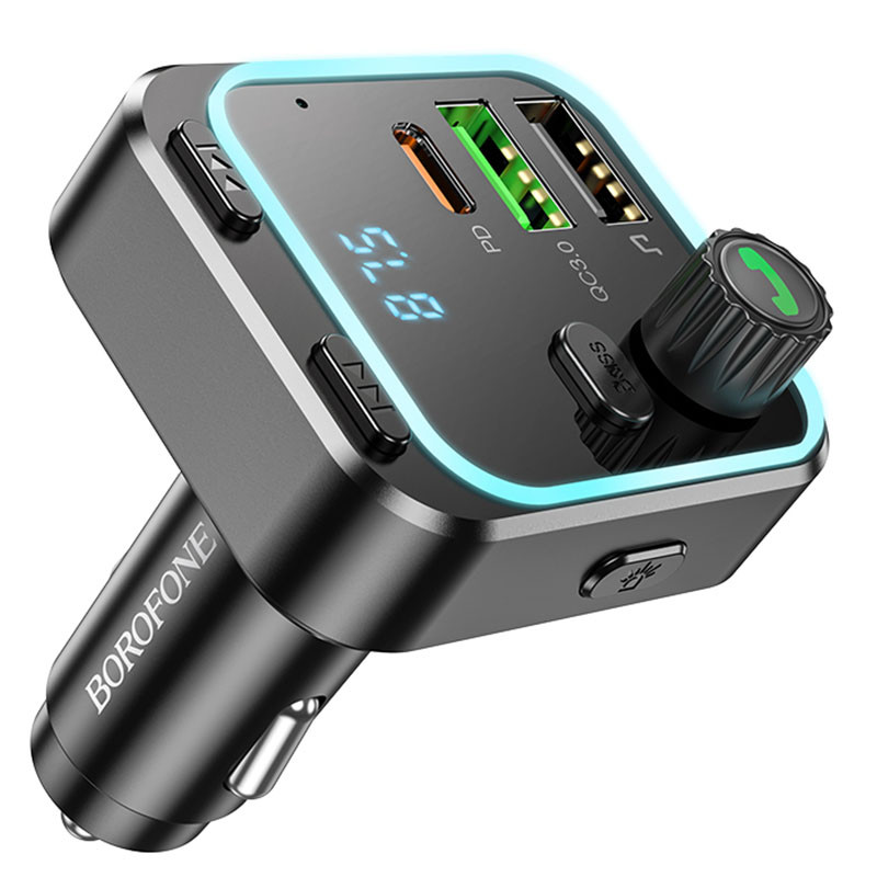 Автомобільний зарядний пристрій FM модулятор Borofone BC53 Highway PD20W+QC3.0 (2USB-A/1C)