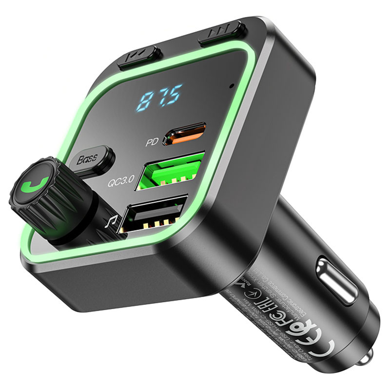 Автомобільний зарядний пристрій FM модулятор Borofone BC53 Highway PD20W+QC3.0 (2USB-A/1C) - Зображення 3