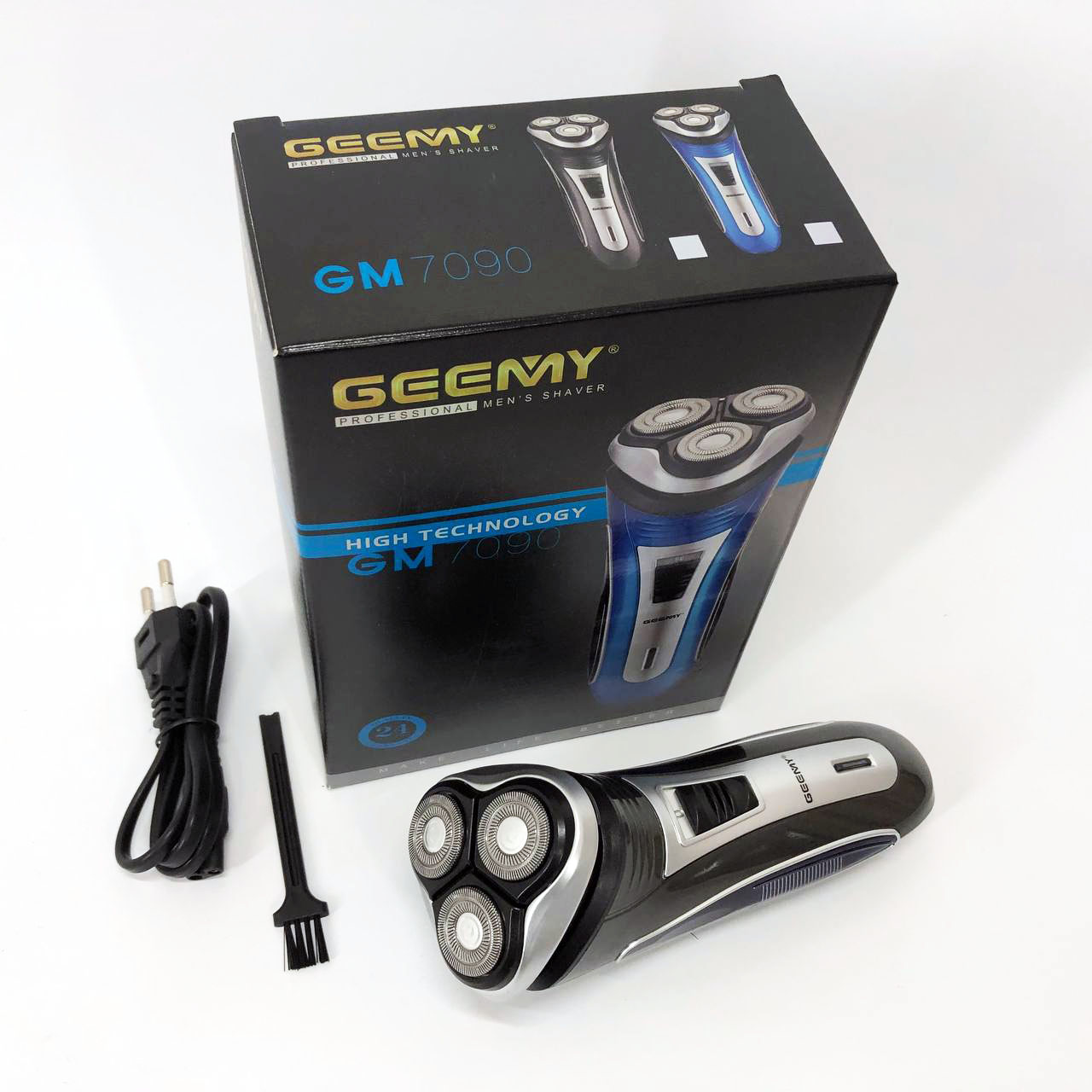 Електробритва GEEMY GM-7090 3 в 1 тример, бездротова електробритва, Тример для вусів Blue - Зображення 6
