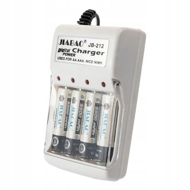 Зарядний пристрій для акумуляторів АА та ААА, Jiabao JB-212 + 4 акумулятори ААА - Зображення 5