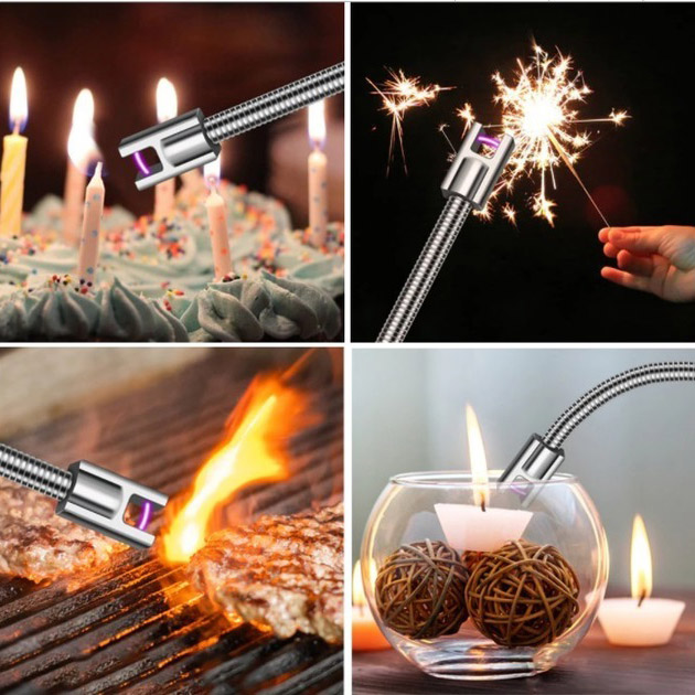 Запальничка електрична BBQ Lighter імпульсна плазмова вітрозахисна USB запальничка для газової плити - Зображення 4