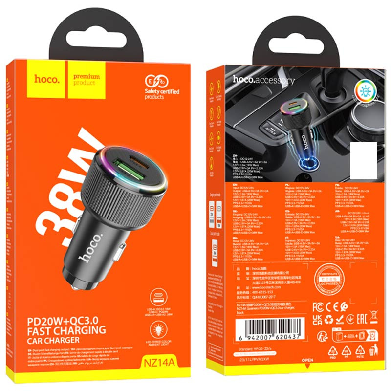 Автомобільний зарядний пристрій Hoco NZ14A Guerrero PD20W+QC3.0 (1C1A) - Зображення 2