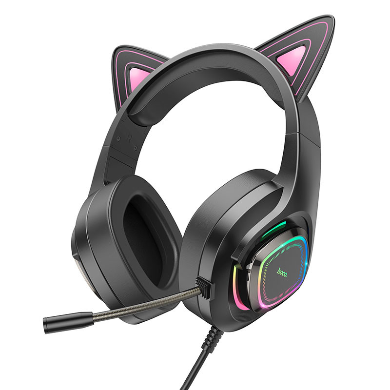 Накладні навушники Hoco W107 Cute cat (USB+3.5mm/2m) - Зображення 2