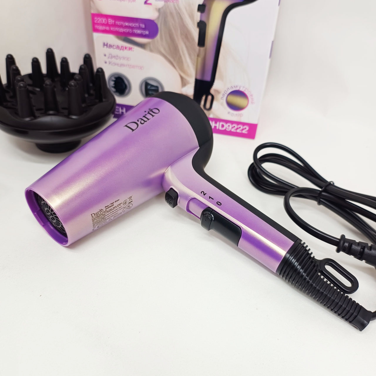 Фен DARIO DHD9222 2200Вт Purple - Зображення 5