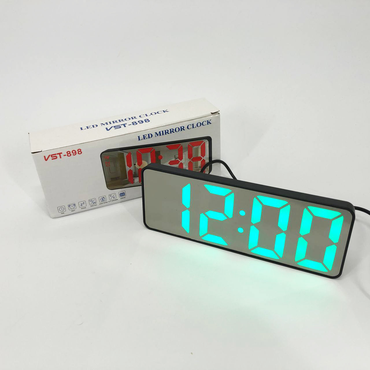 Електронний настільний LED годинник від USB VST-898-4 з будильником і термометром оригінальний настільний годинник - Зображення 2