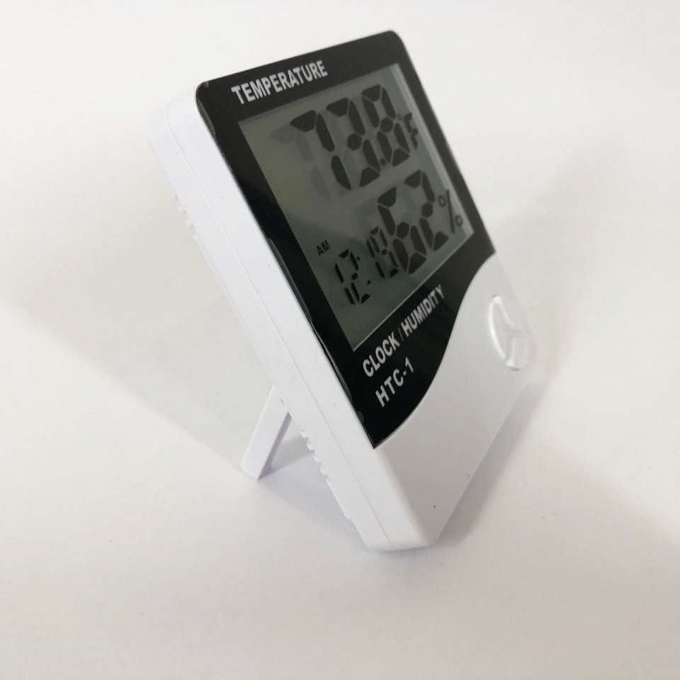 Термогігрометр Generic HTC-1 годинник будильник метеостанція, Термометр гігрометр в будь-якому місці - Зображення 6