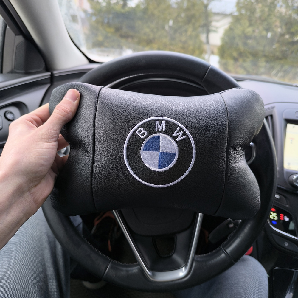 Ортопедична авто подушка BMW з натуральної шкіри – для комфорту в машині - Зображення 2
