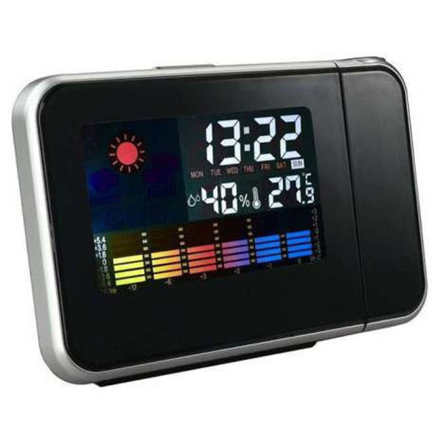 Годинник метеостанція DS-8190 2573 з проектором часу + календар з термометром - Зображення 3