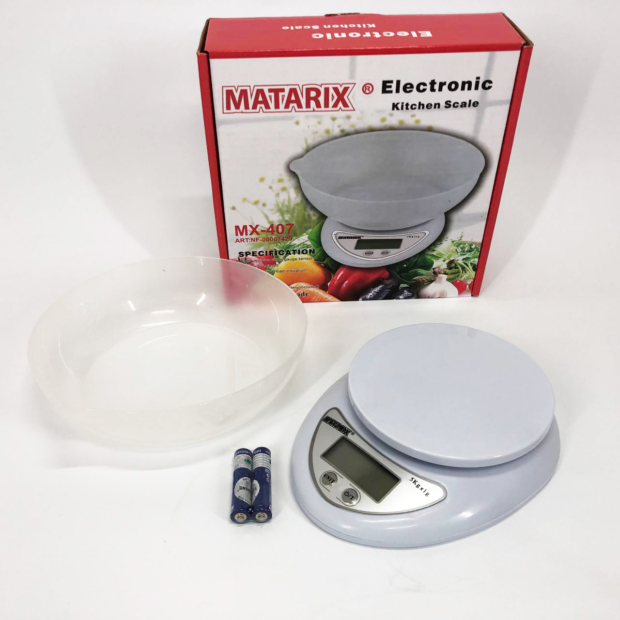 Кухонні електронні ваги з чашею до 5 кг Matarix MX-407, Компактні електронні кухонні ваги - Зображення 5