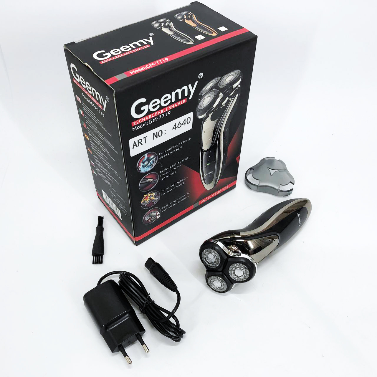 Електробритва Gemei GM-7719 Акумуляторна Електрична Бритва, Машинка для гоління триммер - Зображення 4