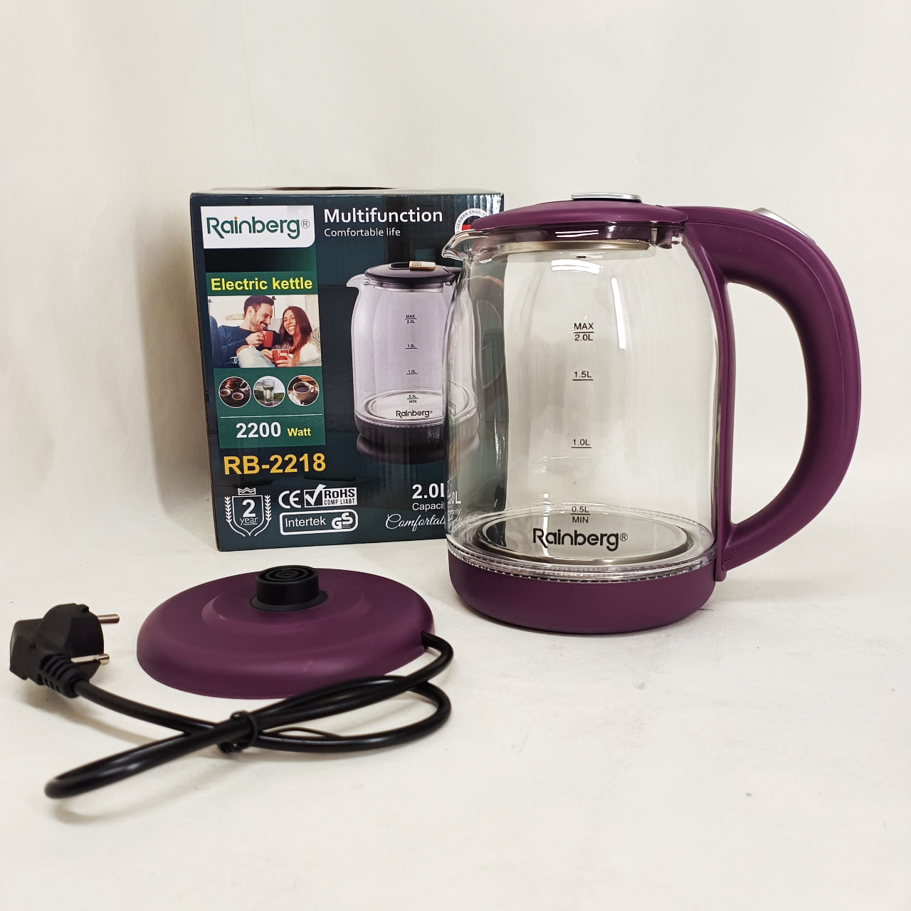 Електрочайник Rainberg RB-2218 3200Вт 2л Purple - Зображення 3