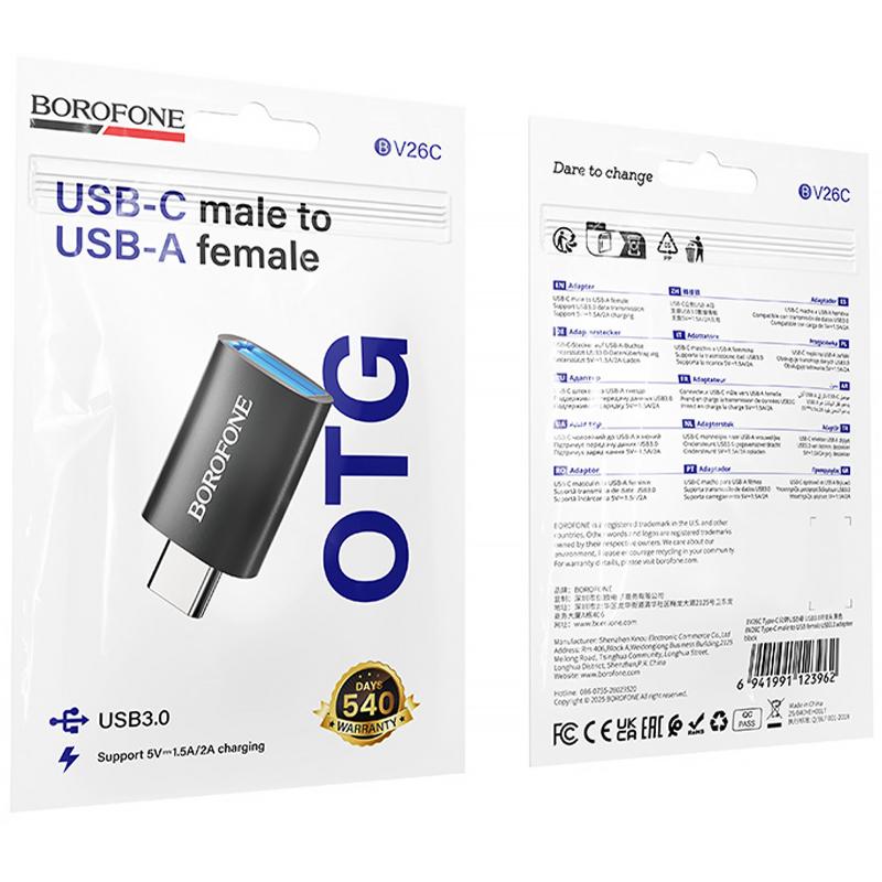 Перехідник Borofone BV26C Type-C Male to USB Female USB3.0 - Зображення 2