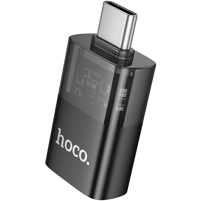 Перехідник Hoco UA36B OTG Type-C male to USB female transparent - Зображення 3