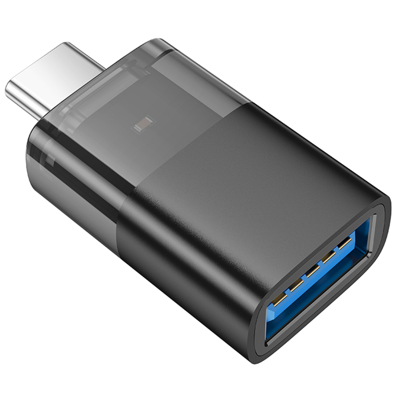Перехідник Hoco UA36B OTG Type-C male to USB female transparent - Зображення 4