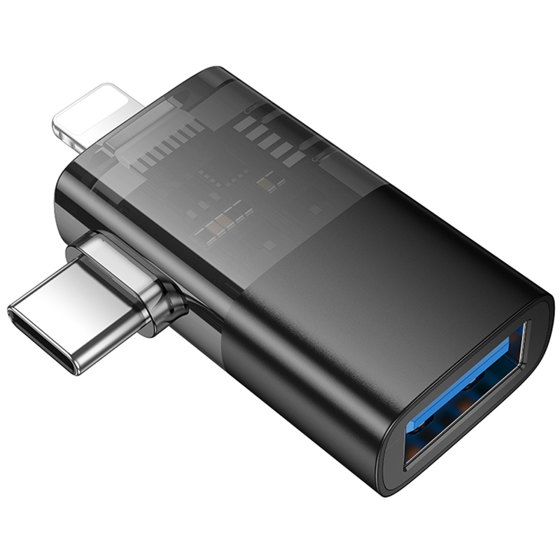 Перехідник Hoco UA36E Combo 2-in-1 (Type-C/Lightning to USB2.0) - Зображення 4