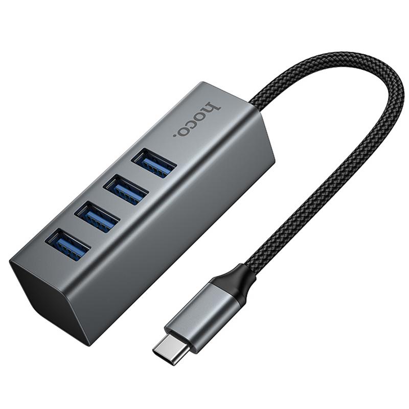 Перехідник HUB Hoco HB1C 4in1 (Type-C to 4xUSB 3.0) (0.2m) - Зображення 3