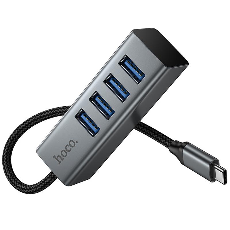 Перехідник HUB Hoco HB1C 4in1 (Type-C to 4xUSB 3.0) (0.2m) - Зображення 6