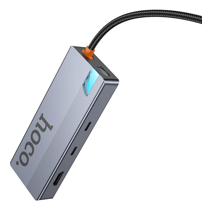 Перехідник HUB Hoco HB52 Wow 8in1 (Type-C to HDTV+RJ45+SD/TF+PD+Type-C3.0+2xUSB3.0) - Зображення 3