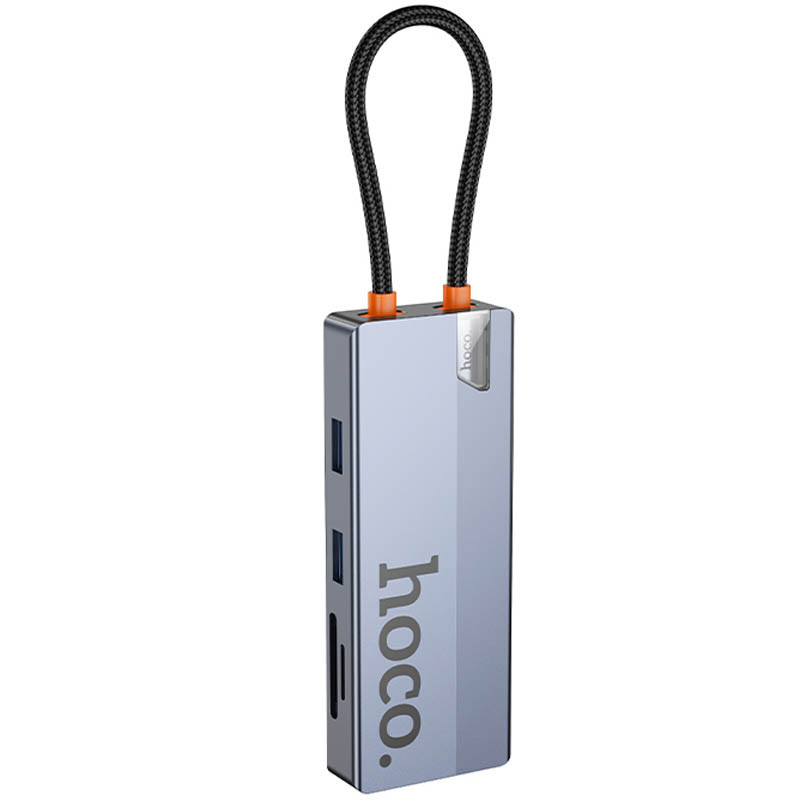 Перехідник HUB Hoco HB52 Wow 8in1 (Type-C to HDTV+RJ45+SD/TF+PD+Type-C3.0+2xUSB3.0) - Зображення 4