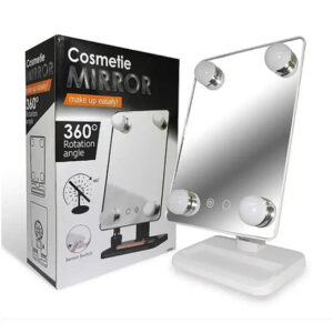 Настольное зеркало для макіяжа Cosmetie mirror 360 Rotation Angel с подсветкой White