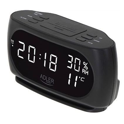Настільний годинник-будильник Adler AD 1186 Black - Зображення 2