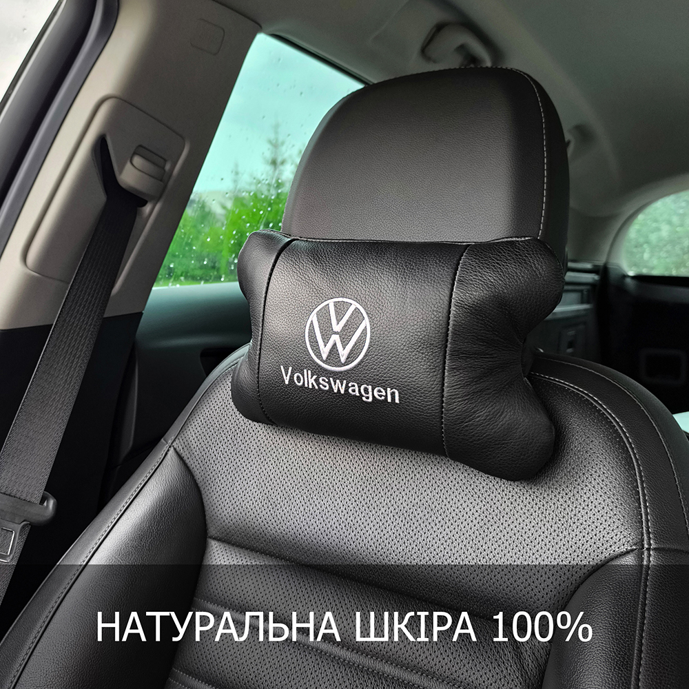 Шкіряна подушка на підголівник Volkswagen – ортопедична для авто - Зображення 3