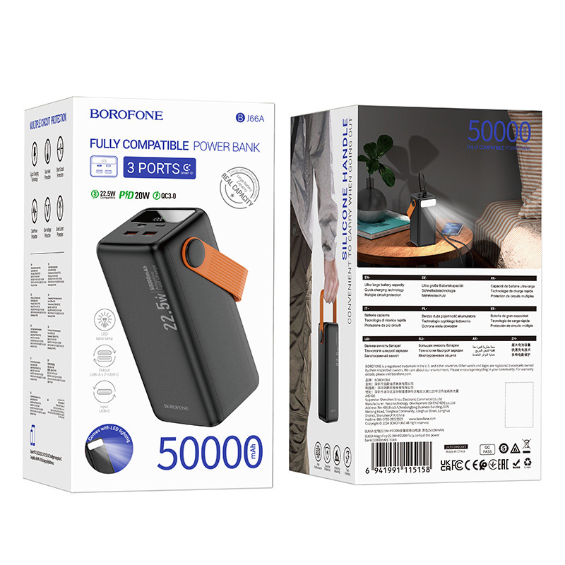 Повербанк Power Bank Borofone BJ66A Magnifico 22.5W+PD20W 50000 mAh - Зображення 3